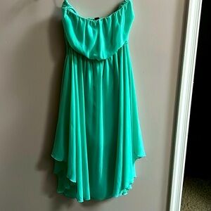 Junior Forever 21 Tube Dress Mint Green High Low Lined Size Medium